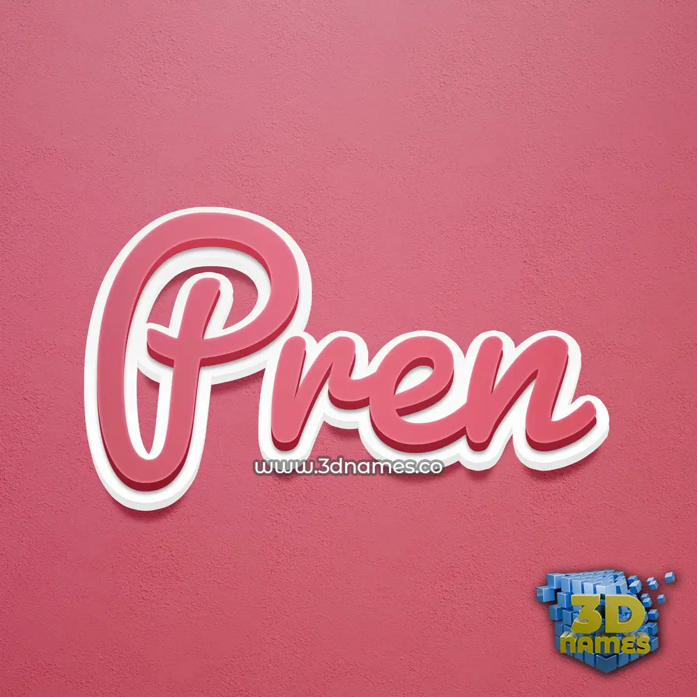 pren in Red Scribble style - 3D name wallpaper