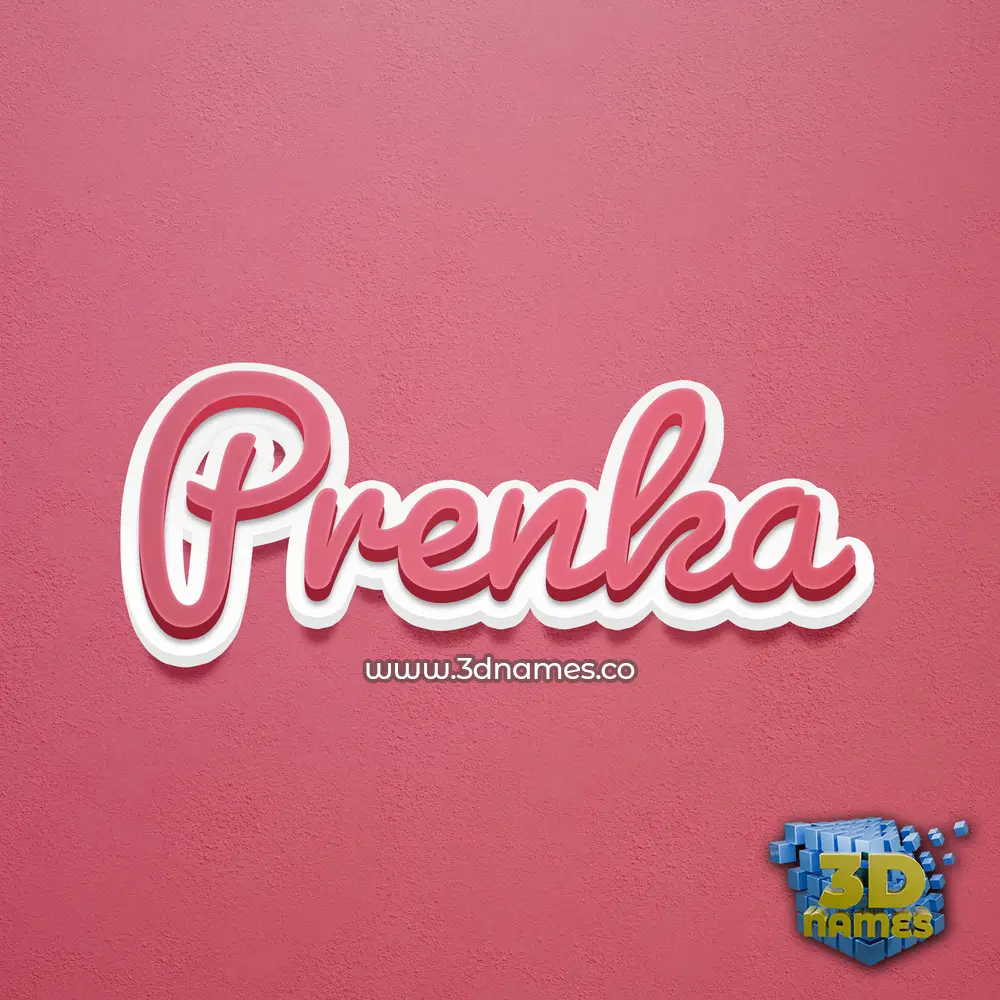prenka in Red Scribble style - 3D name wallpaper