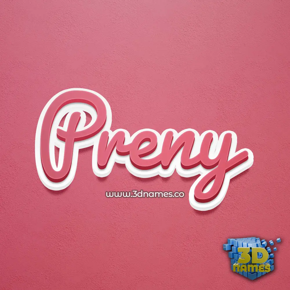 preny in Red Scribble style - 3D name wallpaper