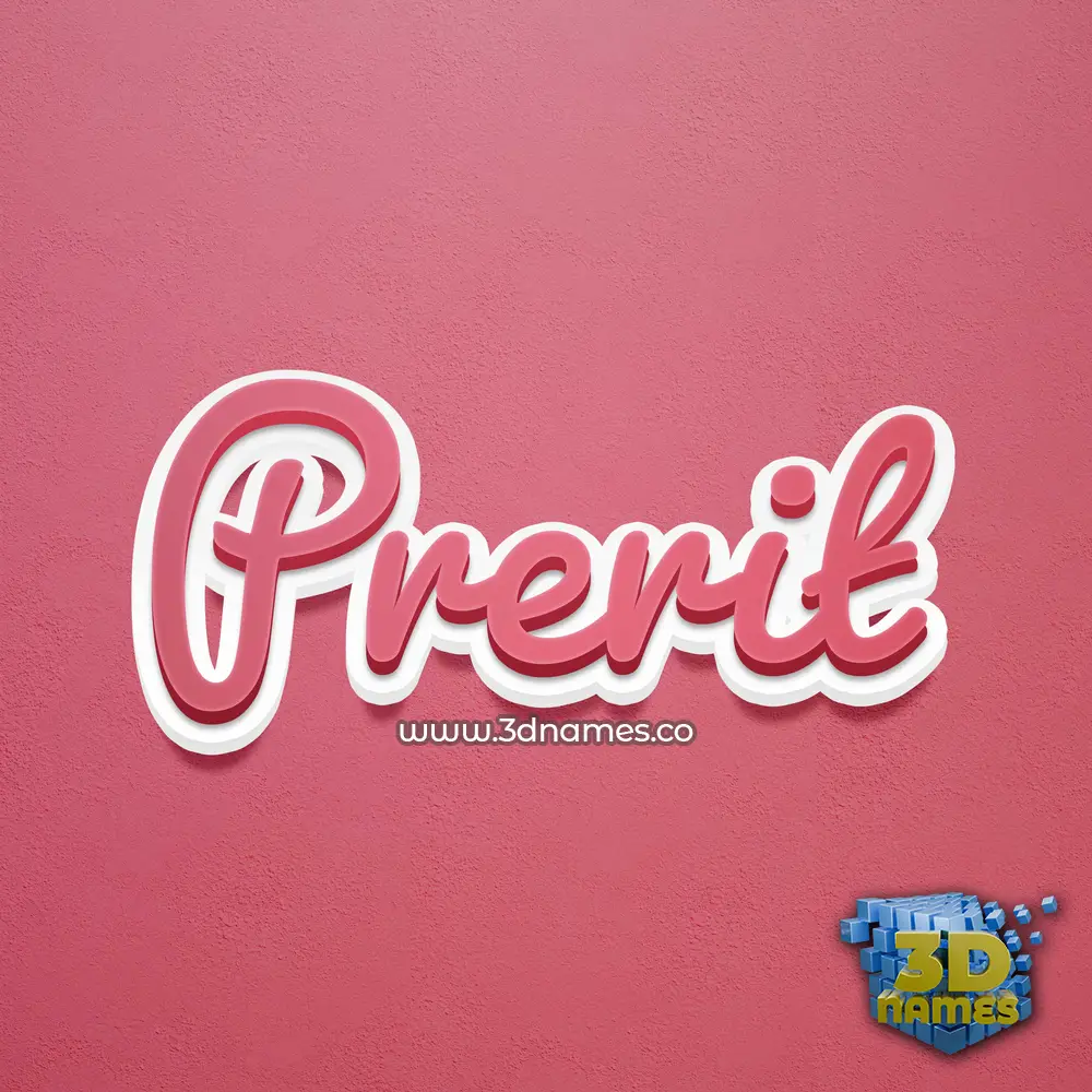 prerit in Red Scribble style - 3D name wallpaper