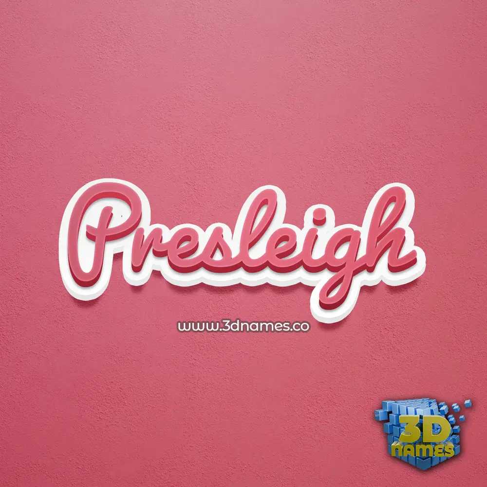 presleigh in Red Scribble style - 3D name wallpaper