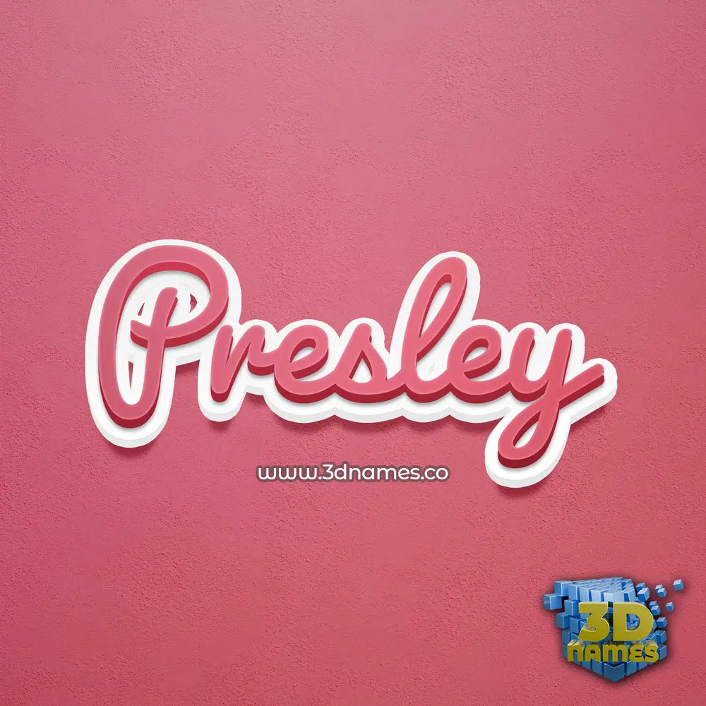 presley in Red Scribble style - 3D name wallpaper