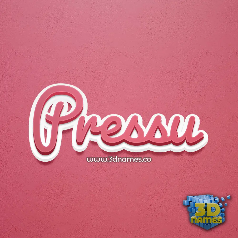 pressu in Red Scribble style - 3D name wallpaper