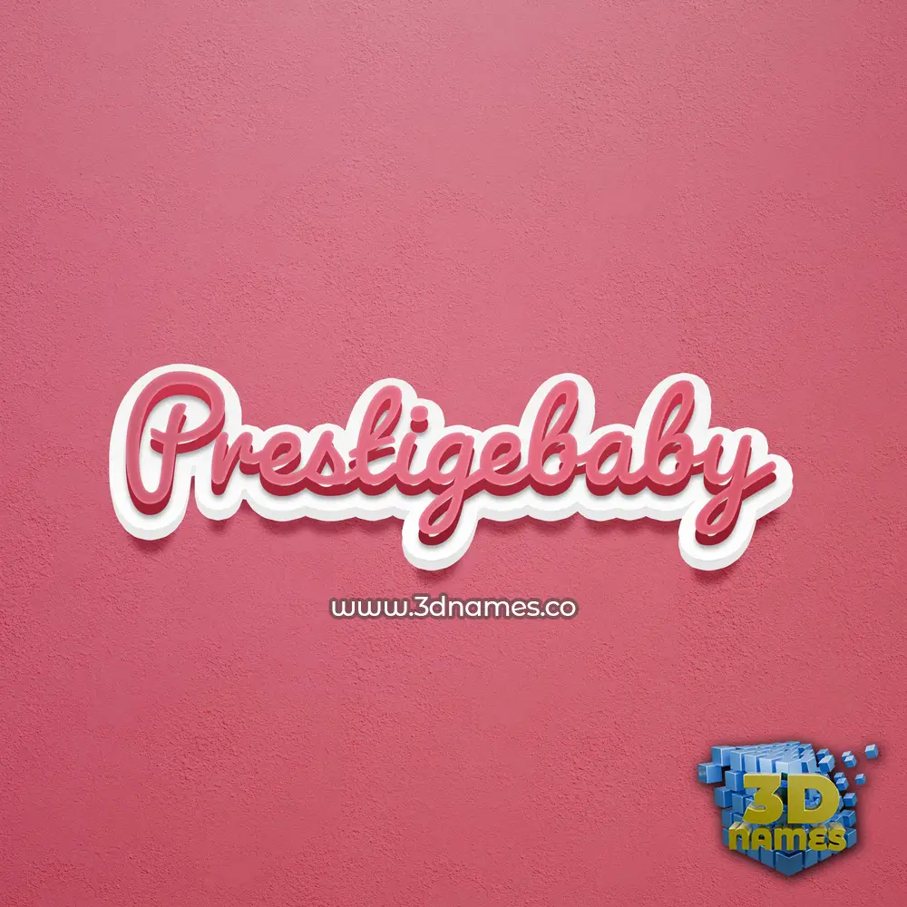 prestigebaby in Red Scribble style - 3D name wallpaper
