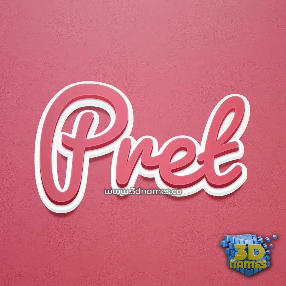 pret in Red Scribble style - 3D name wallpaper