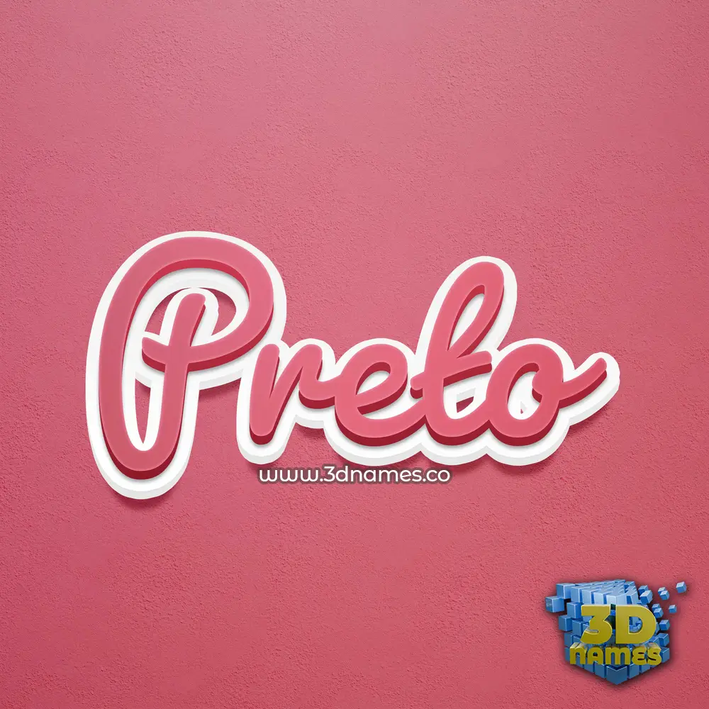 preto in Red Scribble style - 3D name wallpaper