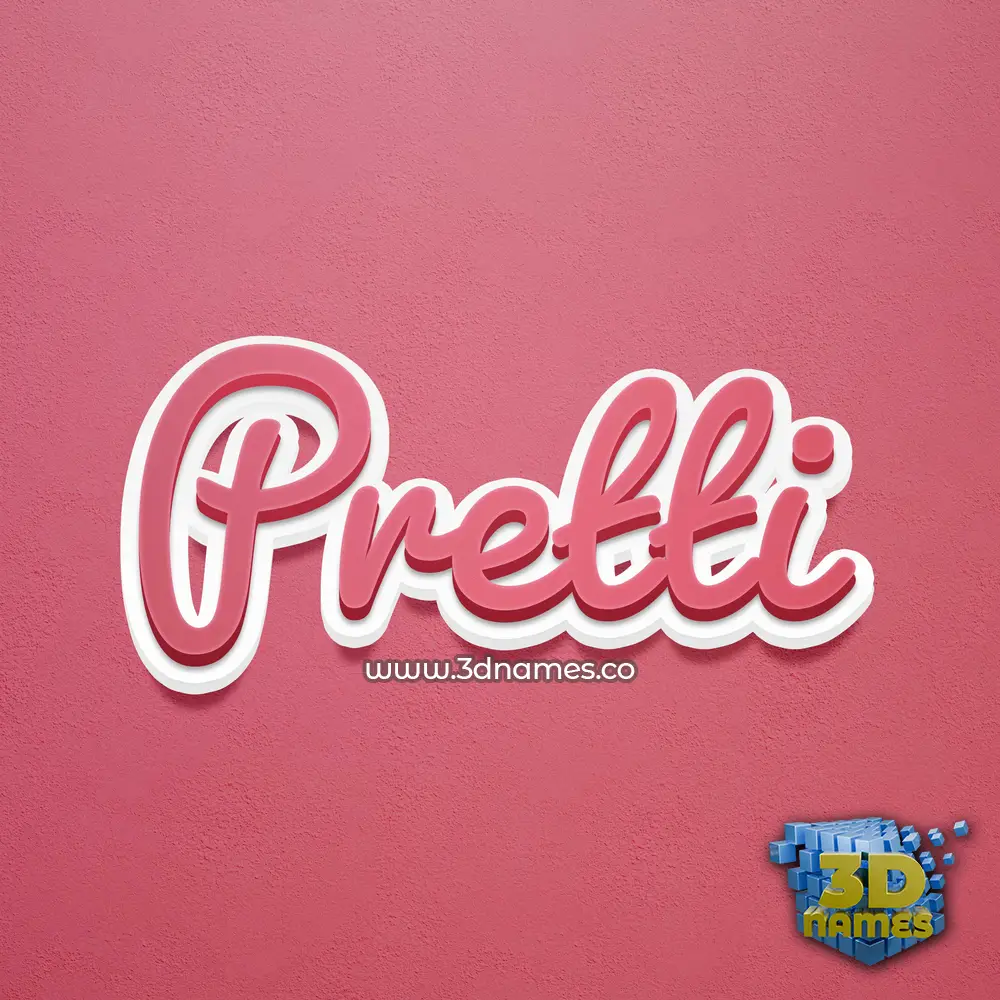 pretti in Red Scribble style - 3D name wallpaper