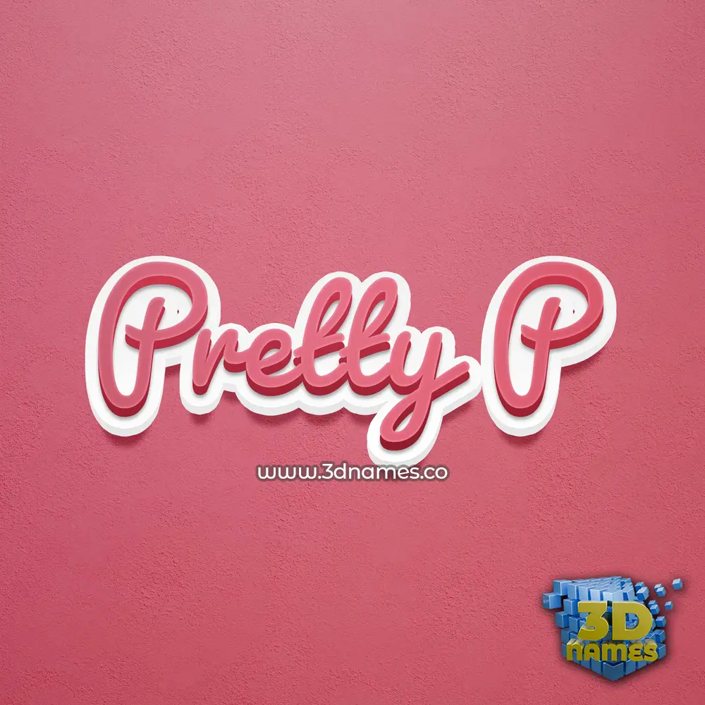 pretty p in Red Scribble style - 3D name wallpaper