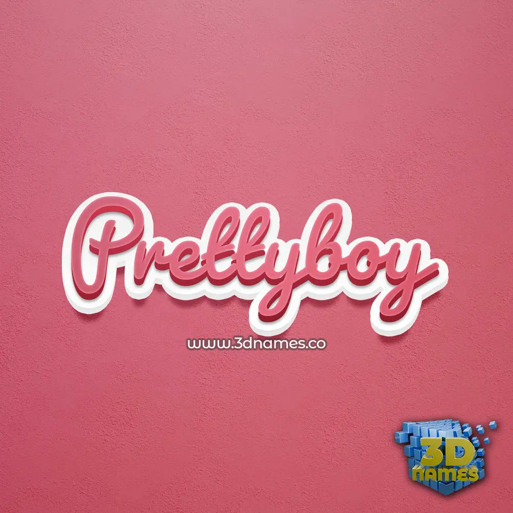 prettyboy in Red Scribble style - 3D name wallpaper