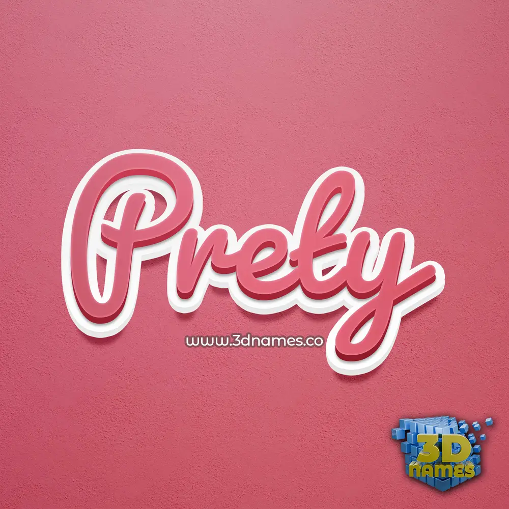 prety in Red Scribble style - 3D name wallpaper