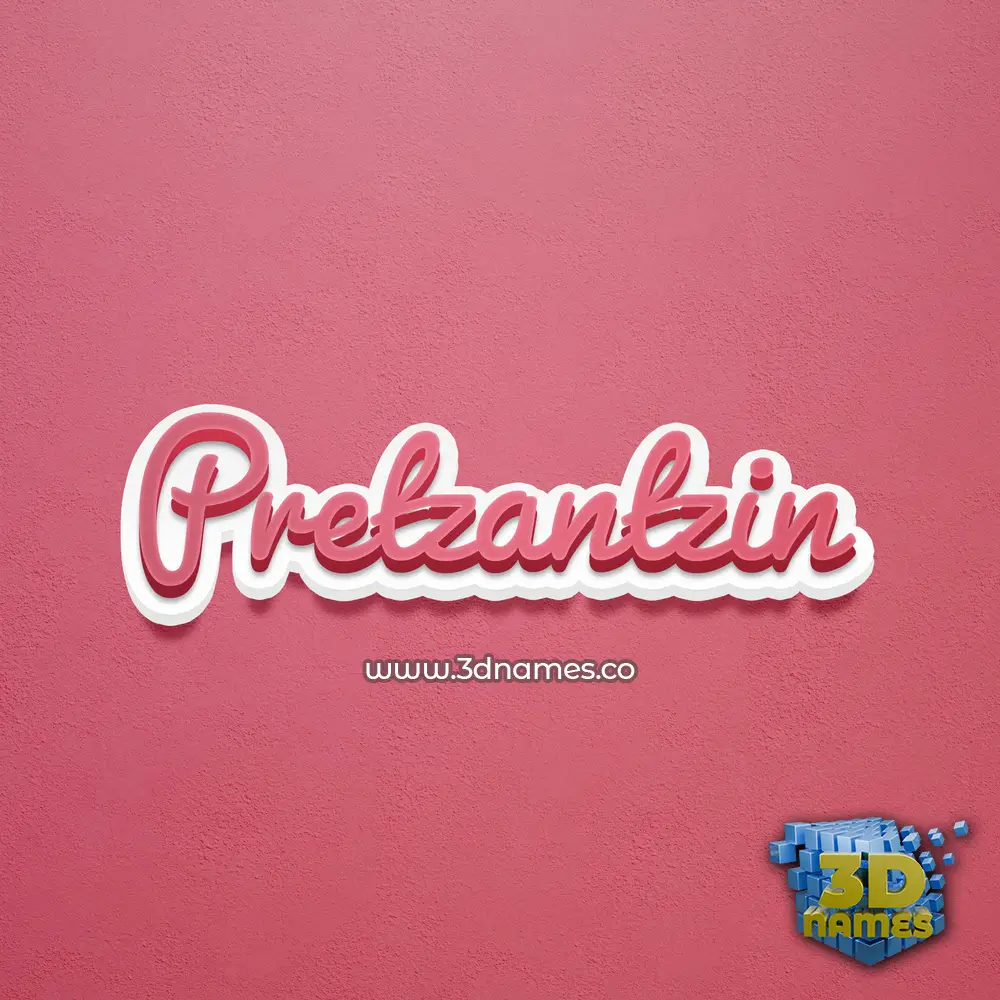 pretzantzin in Red Scribble style - 3D name wallpaper