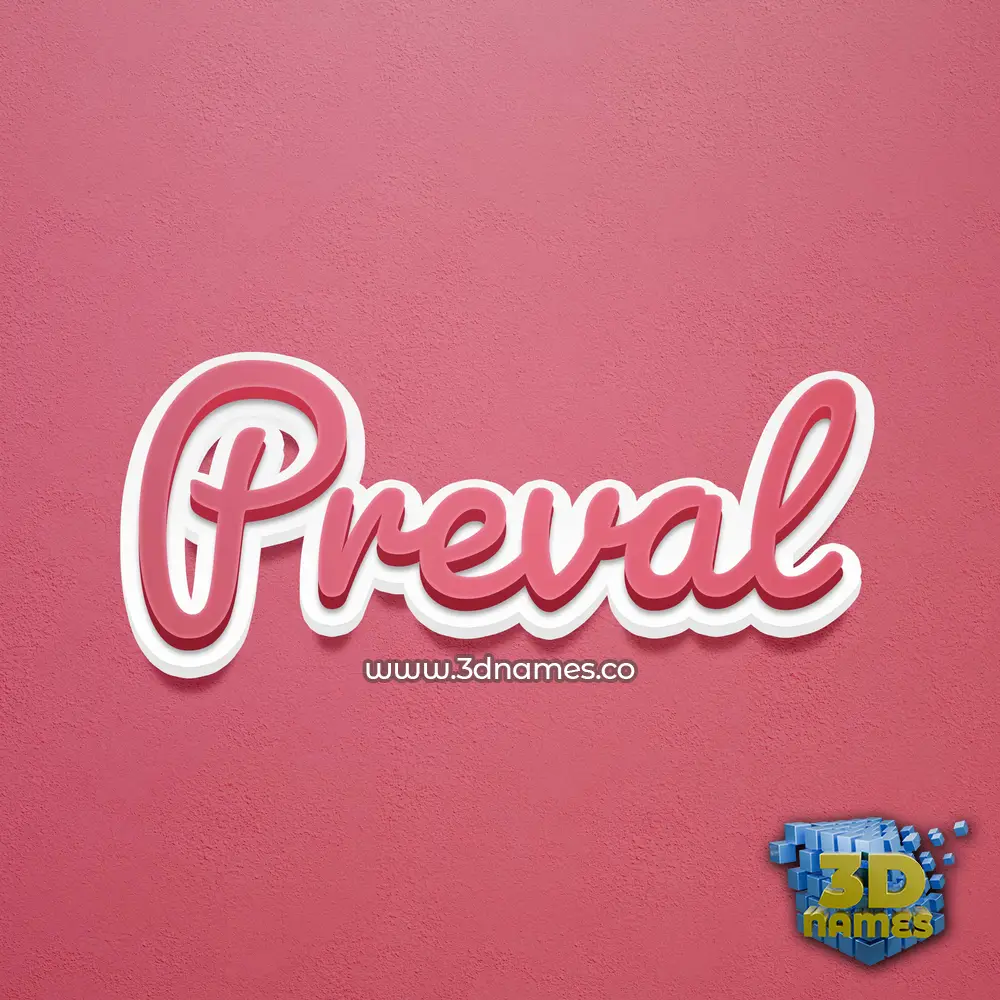 preval in Red Scribble style - 3D name wallpaper