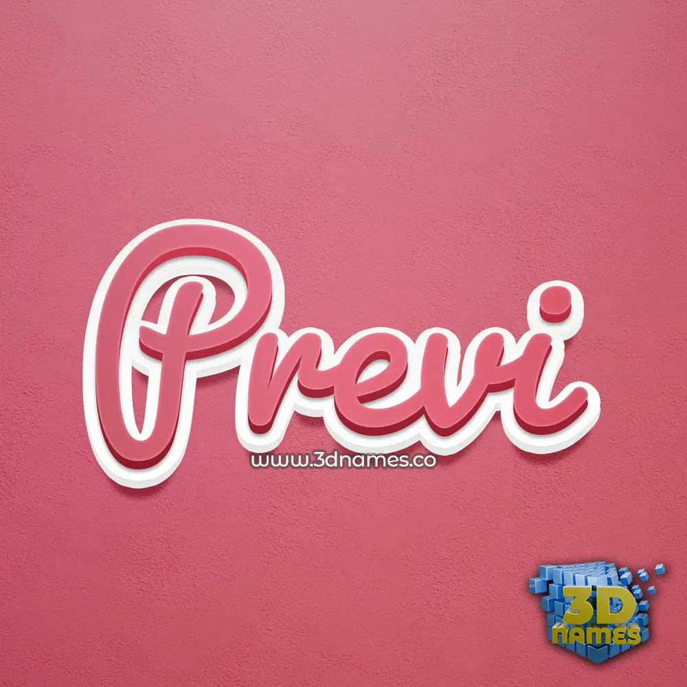 previ in Red Scribble style - 3D name wallpaper