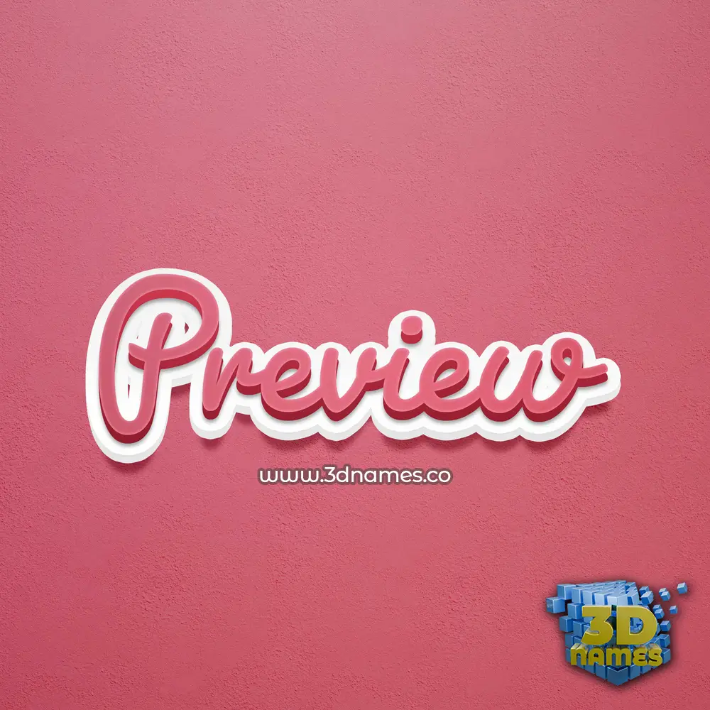preview in Red Scribble style - 3D name wallpaper