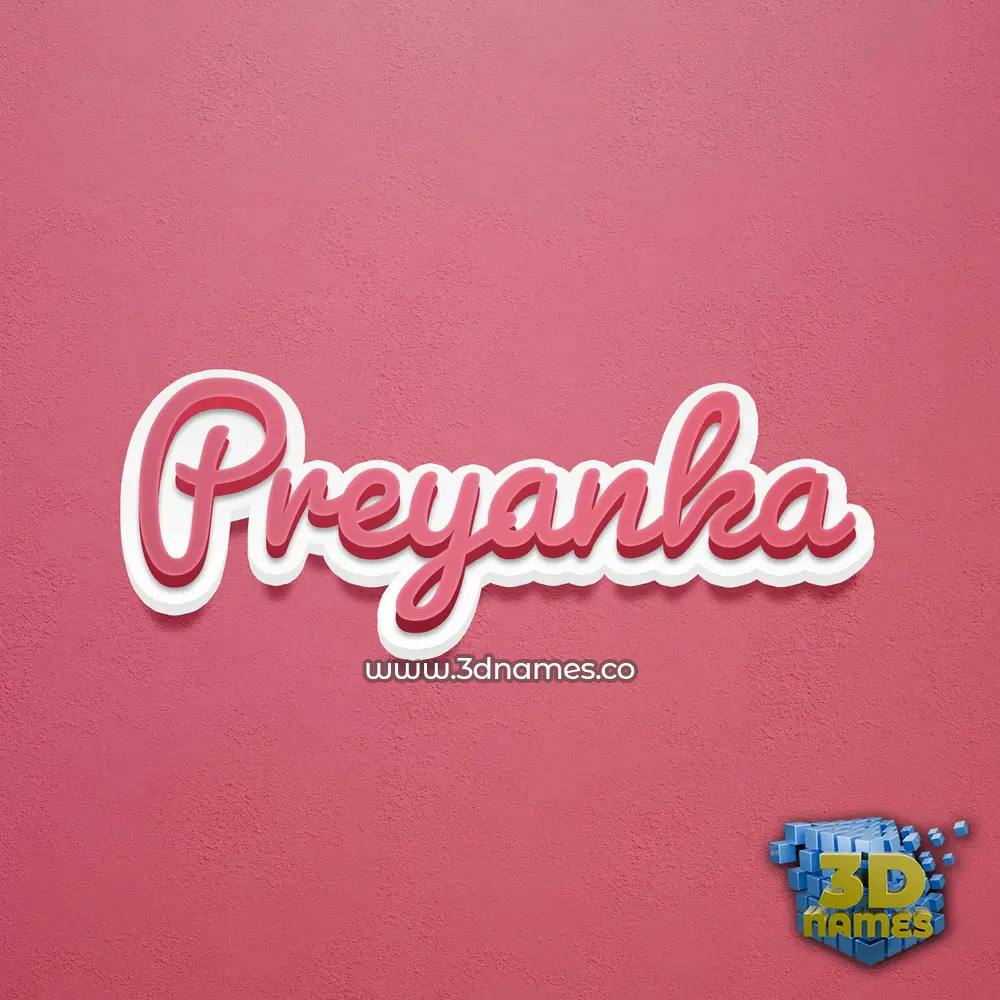 preyanka in Red Scribble style - 3D name wallpaper