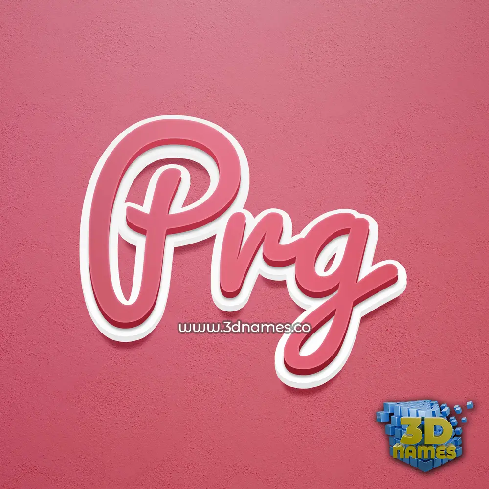 prg in Red Scribble style - 3D name wallpaper