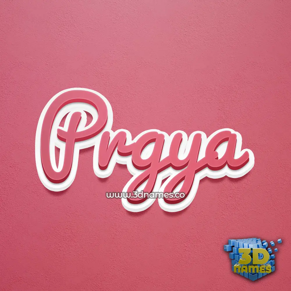 prgya in Red Scribble style - 3D name wallpaper