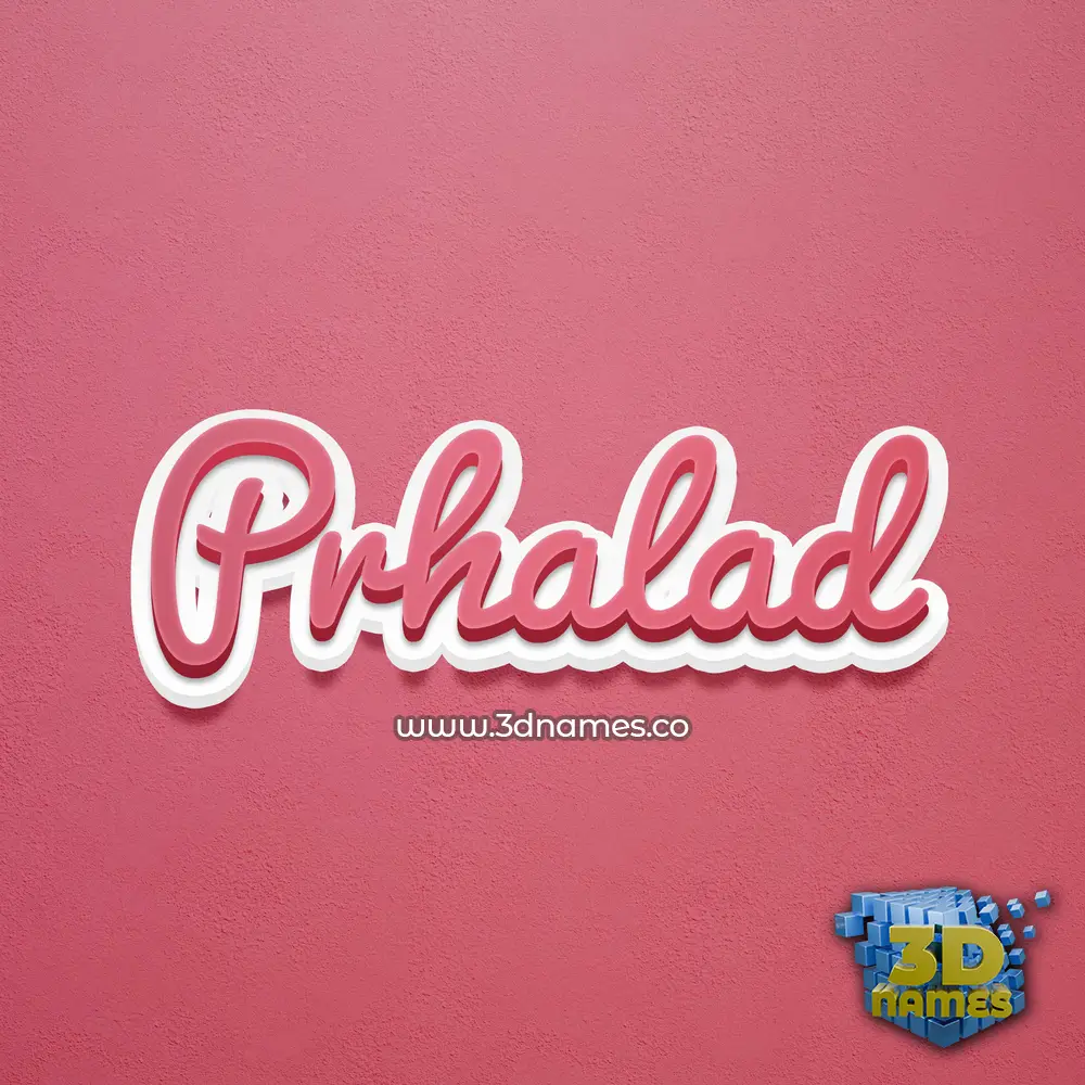 prhalad in Red Scribble style - 3D name wallpaper