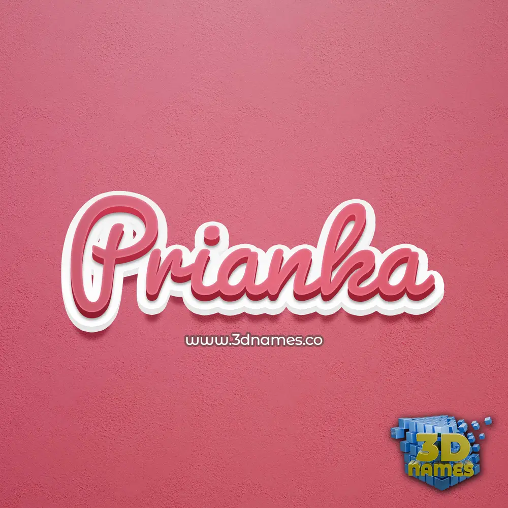 prianka in Red Scribble style - 3D name wallpaper
