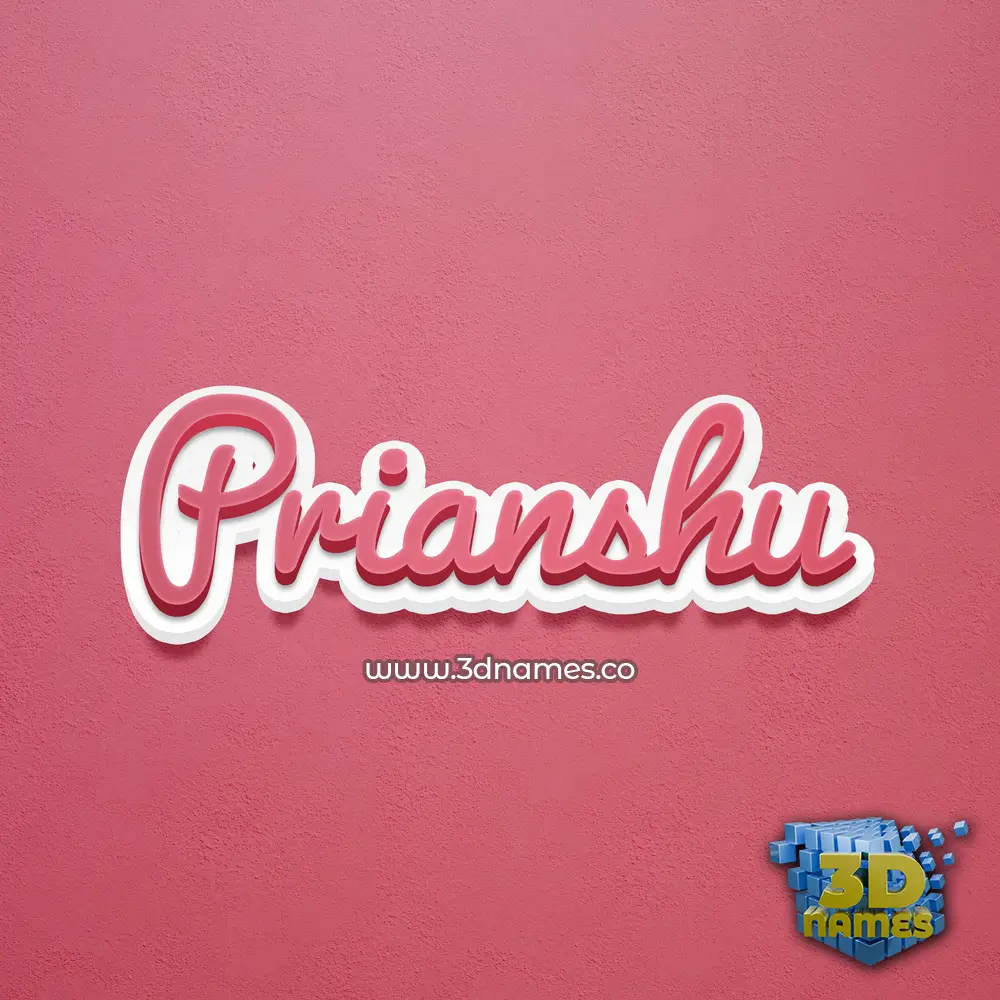 prianshu in Red Scribble style - 3D name wallpaper