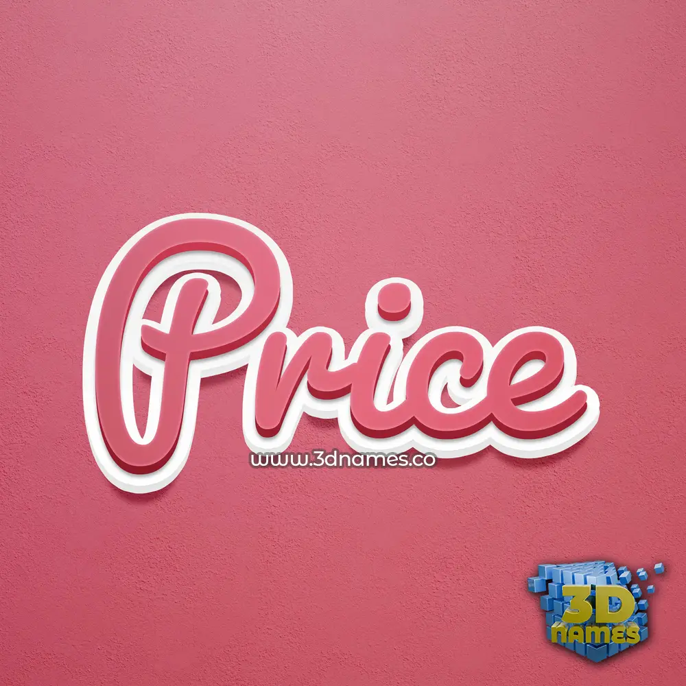 price in Red Scribble style - 3D name wallpaper
