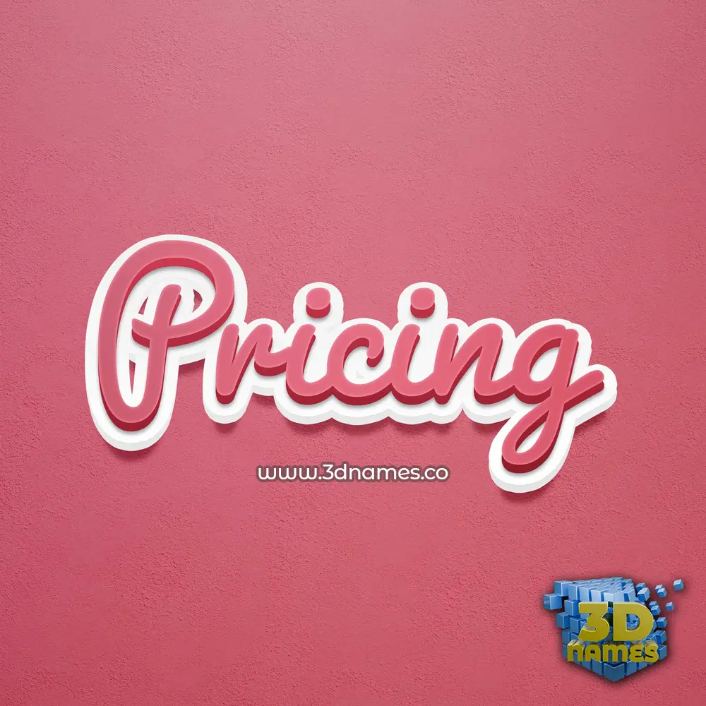 pricing in Red Scribble style - 3D name wallpaper