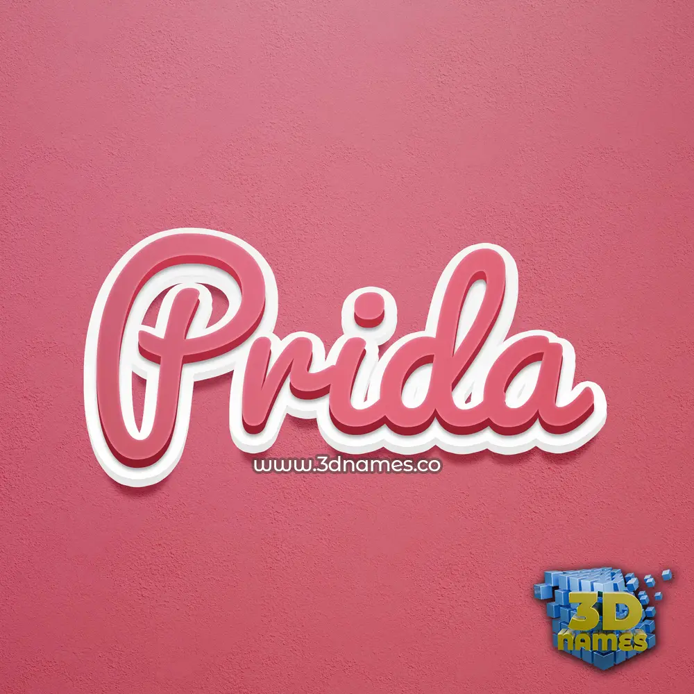 prida in Red Scribble style - 3D name wallpaper