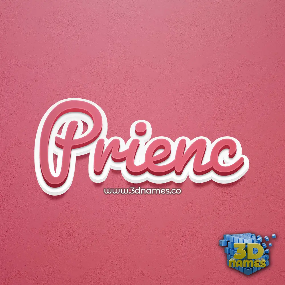 prienc in Red Scribble style - 3D name wallpaper