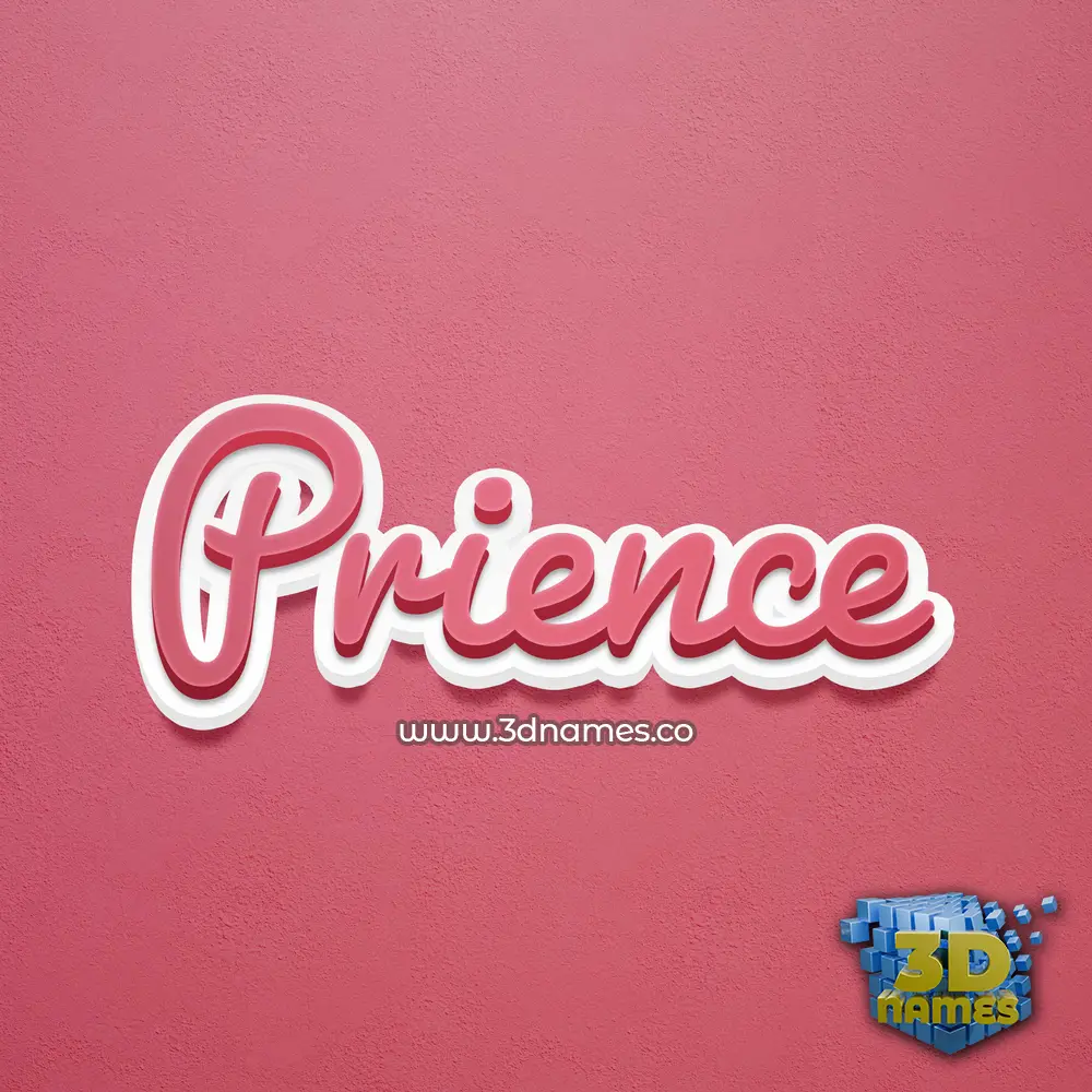 prience in Red Scribble style - 3D name wallpaper