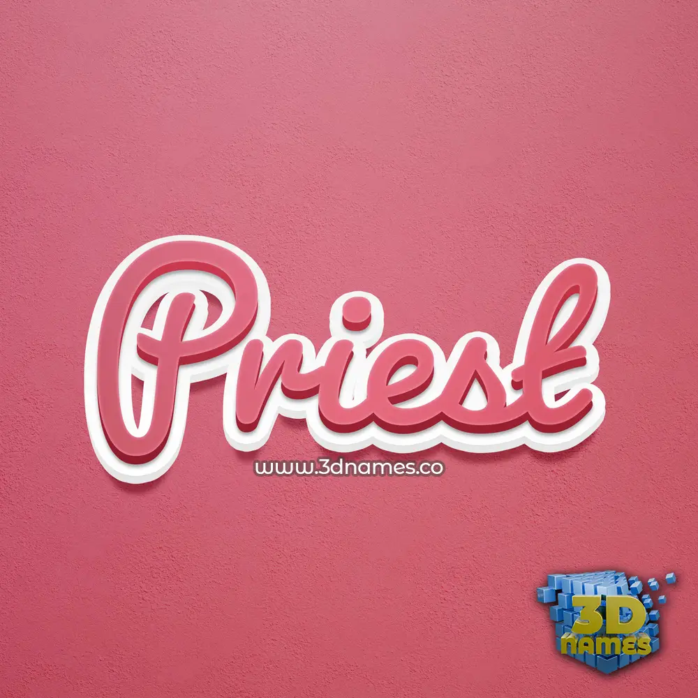 priest in Red Scribble style - 3D name wallpaper