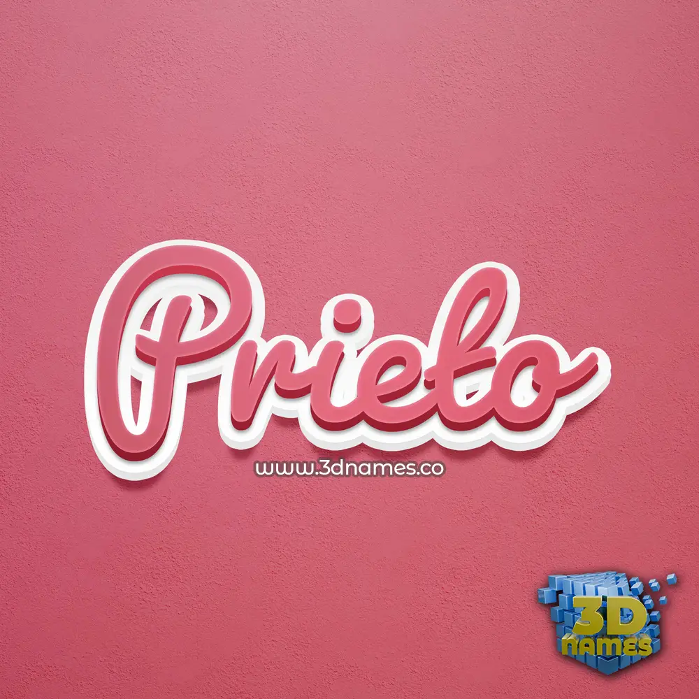 prieto in Red Scribble style - 3D name wallpaper