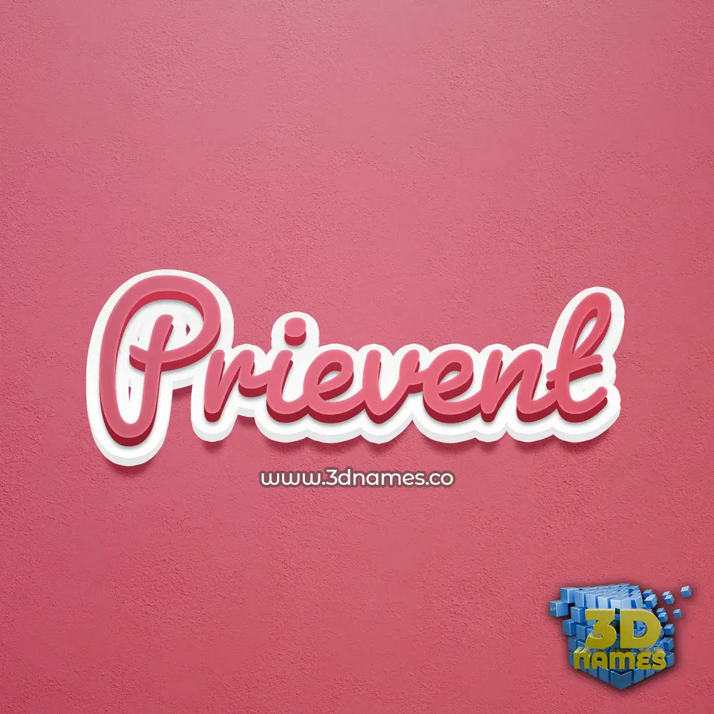 prievent in Red Scribble style - 3D name wallpaper
