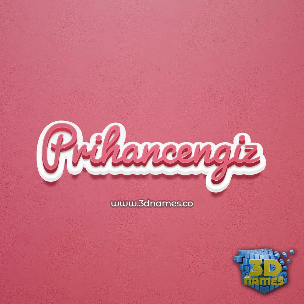 prihancengiz in Red Scribble style - 3D name wallpaper