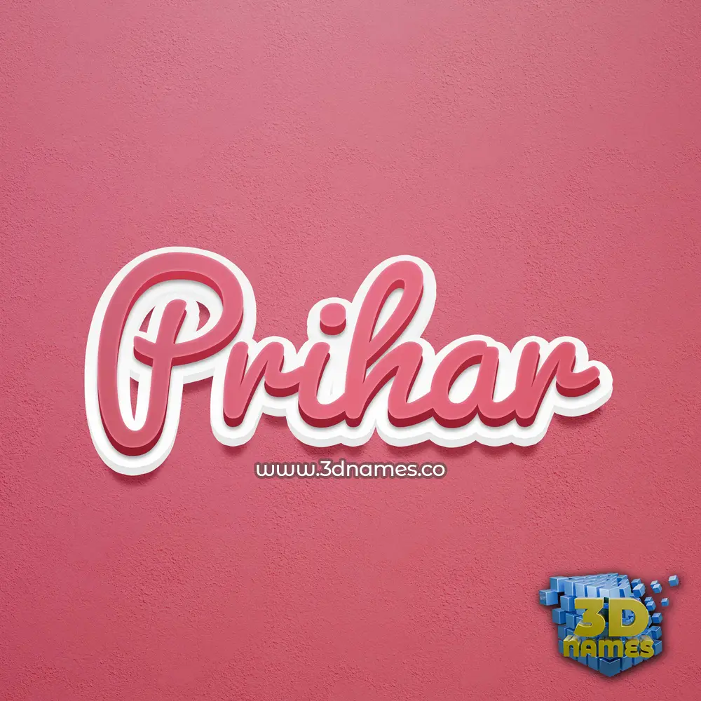 prihar in Red Scribble style - 3D name wallpaper