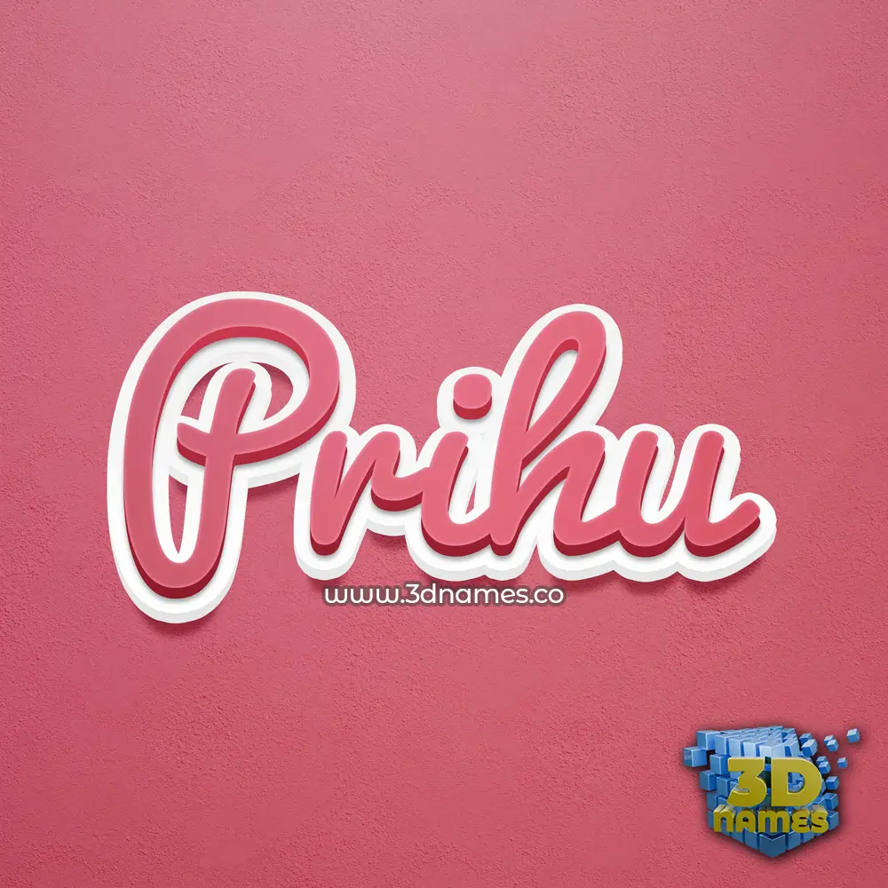 prihu in Red Scribble style - 3D name wallpaper