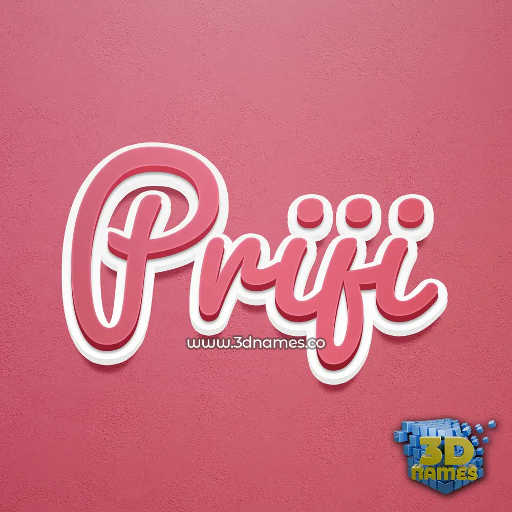 priji in Red Scribble style - 3D name wallpaper