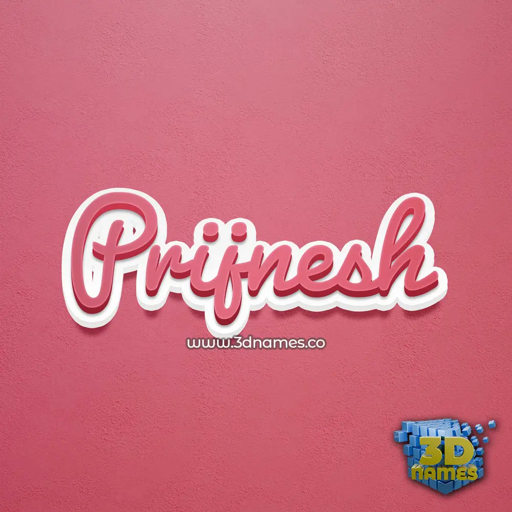 prijnesh in Red Scribble style - 3D name wallpaper