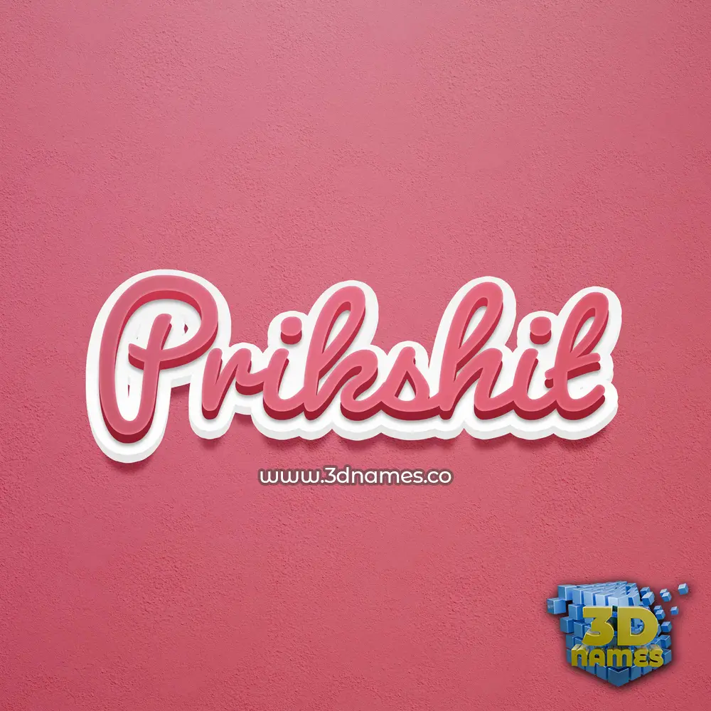 prikshit in Red Scribble style - 3D name wallpaper