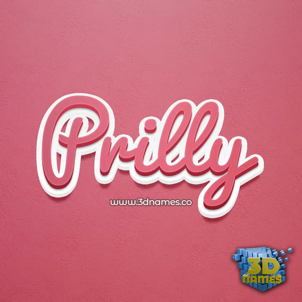 prilly in Red Scribble style - 3D name wallpaper