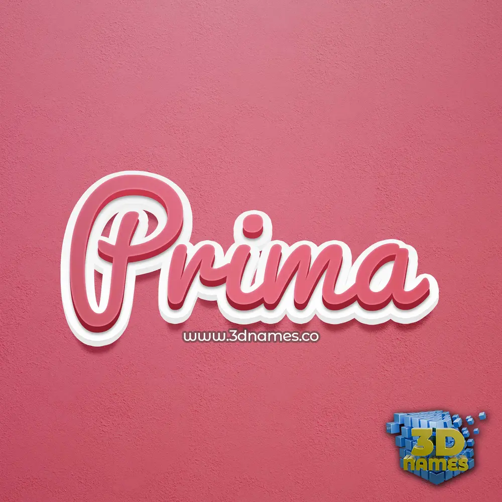 prima in Red Scribble style - 3D name wallpaper