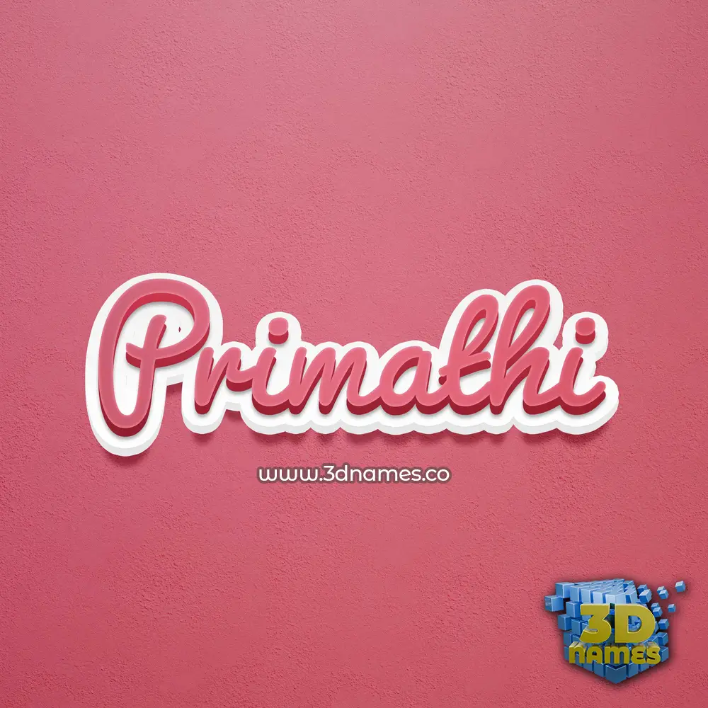 primathi in Red Scribble style - 3D name wallpaper