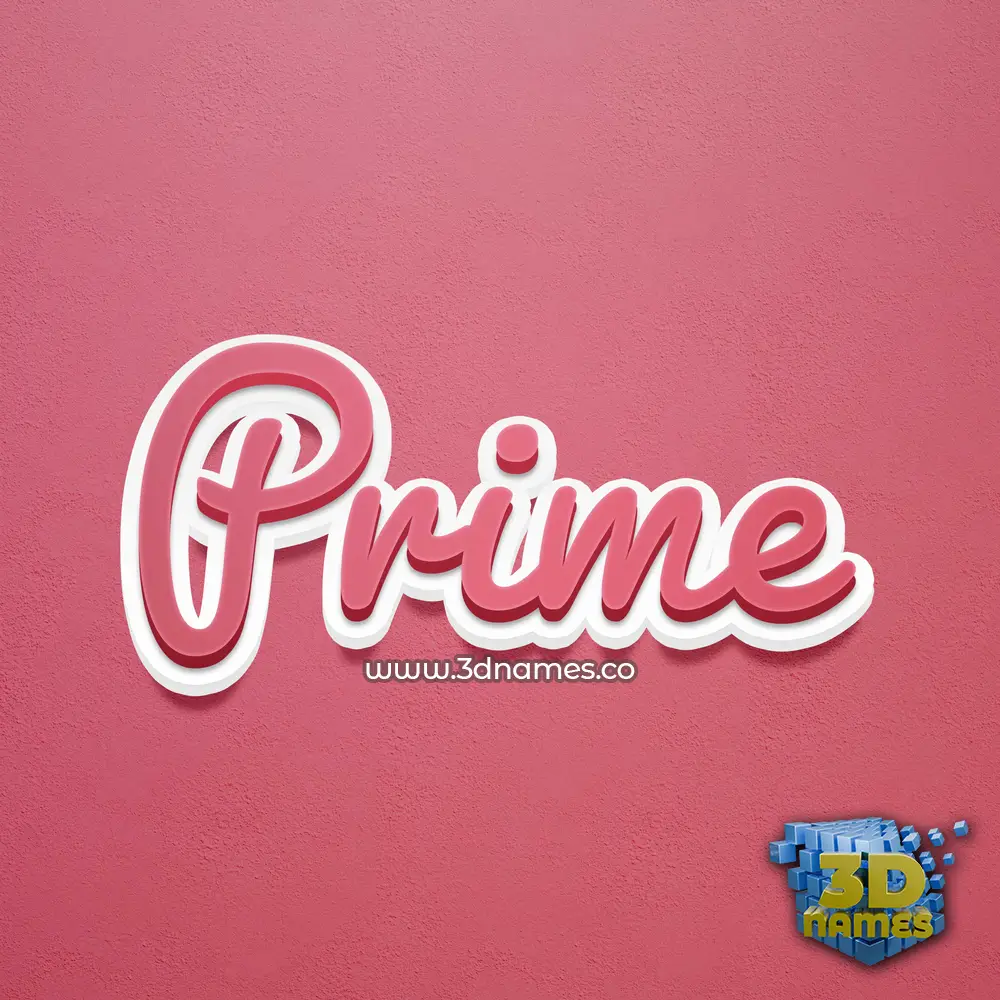 prime in Red Scribble style - 3D name wallpaper