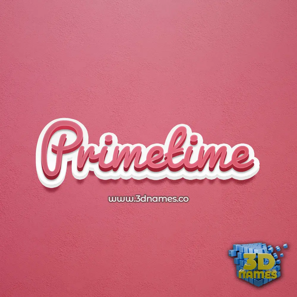 primetime in Red Scribble style - 3D name wallpaper