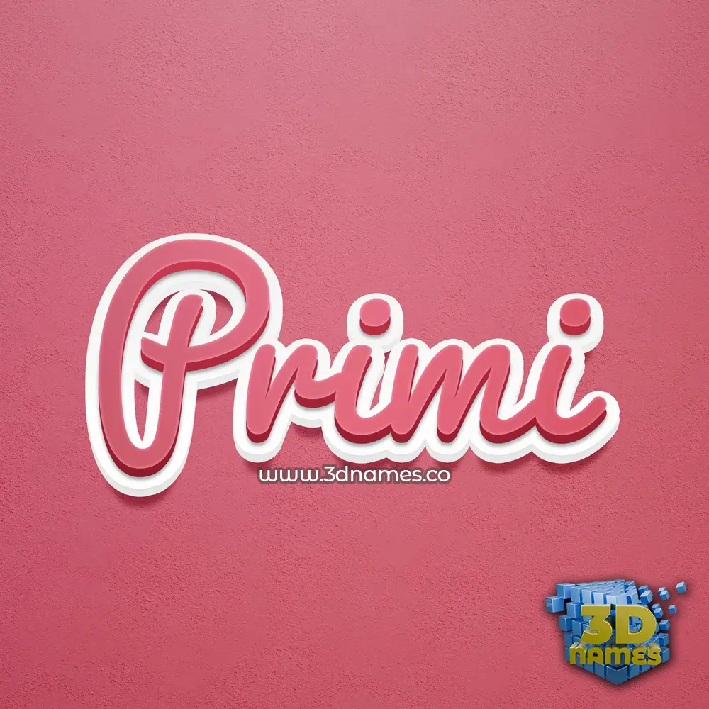 primi in Red Scribble style - 3D name wallpaper