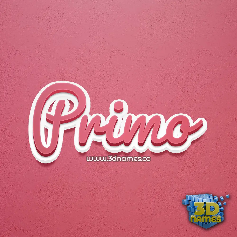 primo in Red Scribble style - 3D name wallpaper