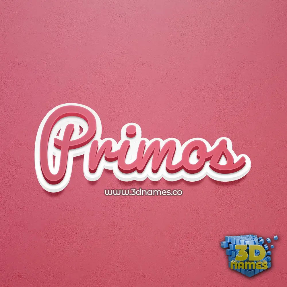 primos in Red Scribble style - 3D name wallpaper