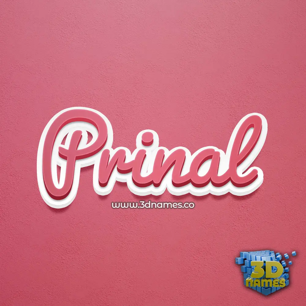prinal in Red Scribble style - 3D name wallpaper