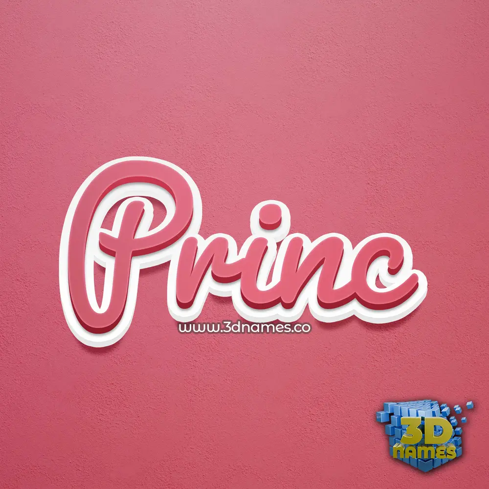 princ in Red Scribble style - 3D name wallpaper