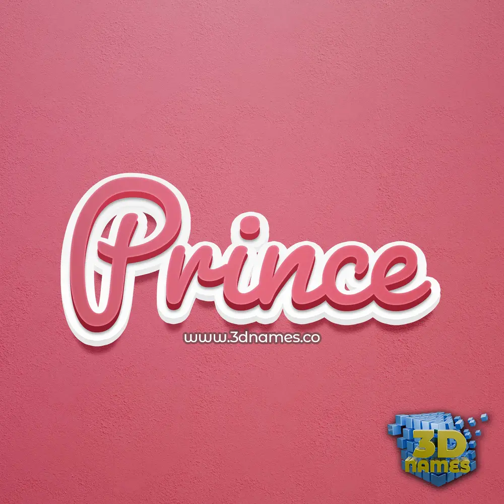 prince in Red Scribble style - 3D name wallpaper