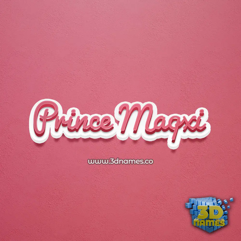 prince maqxi in Red Scribble style - 3D name wallpaper